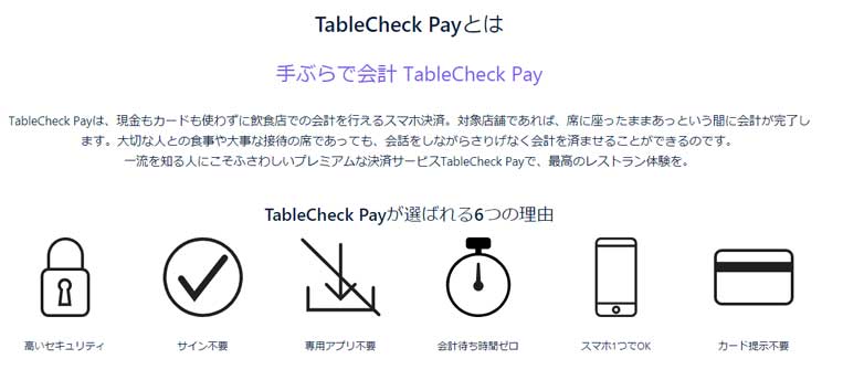 TableCheck Payでスマート会計