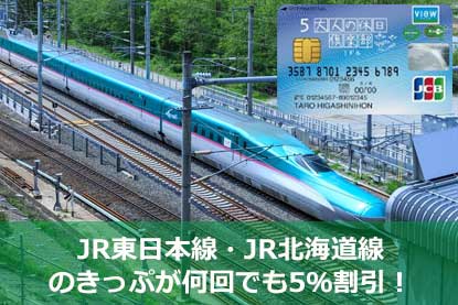 JR東日本線・JR北海道線のきっぷが何回でも5％割引！